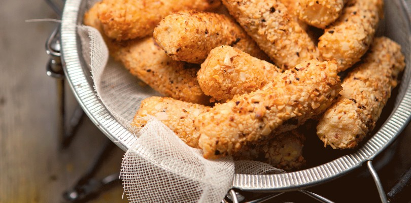 Deep-Fried potato, Greek yogurt, shrimp and almond croquette