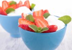 yogurt and strawberries