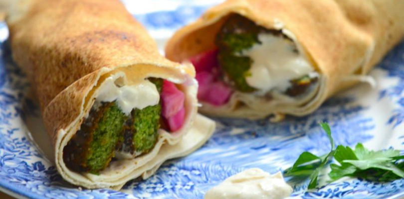 Fresh Herb Falafel Pita Wrap