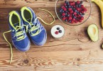 Running shoes and healthy food composition