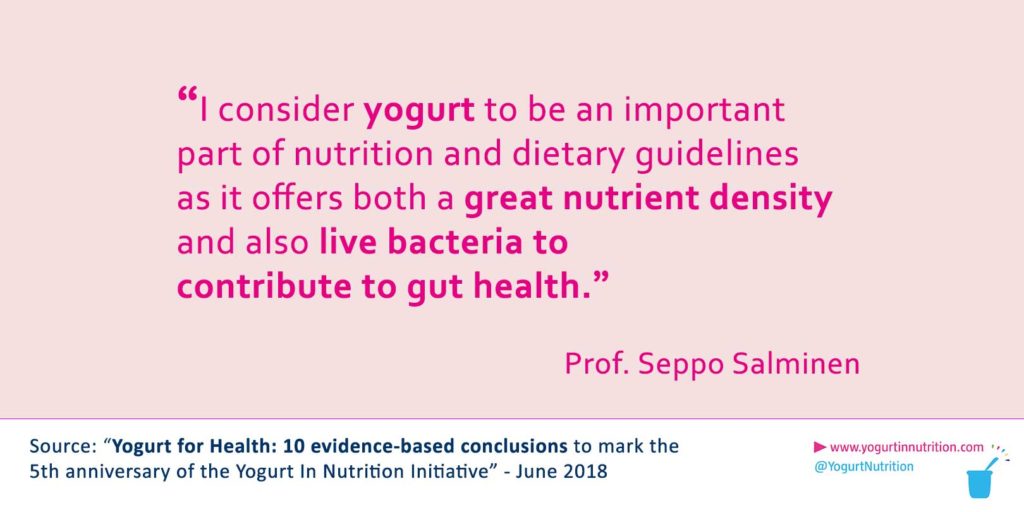Yogurt as an important part of nutrition, with great nutrient density and live bacteria - Seppo Salminen