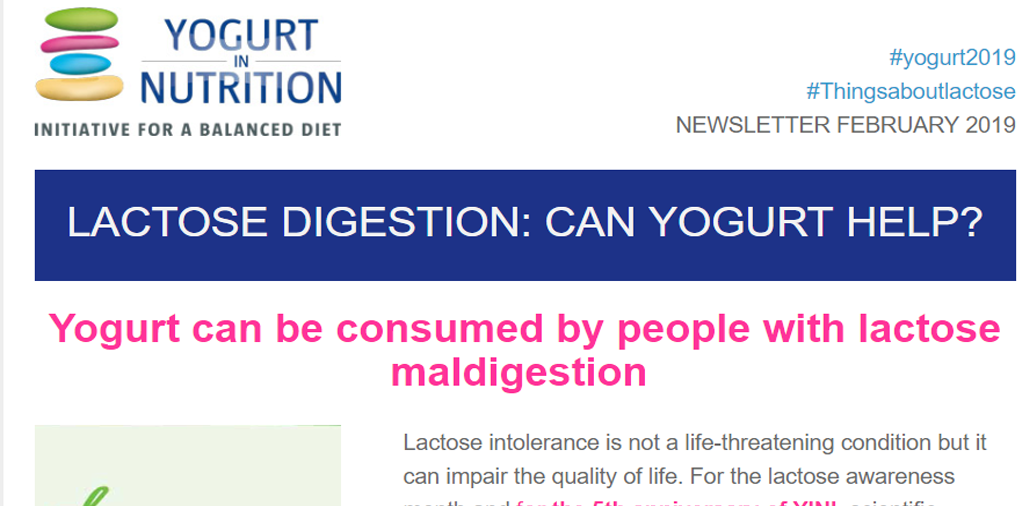 Lactose digestion can yogurt help? Yogurt in Nutrition