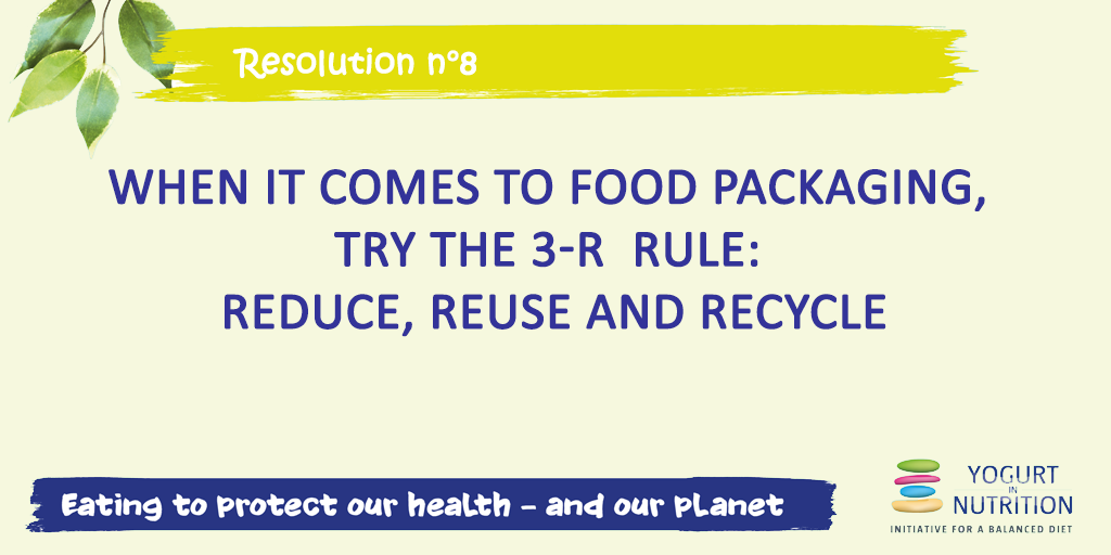 Resolution for healthy sustainable diet : 3 R