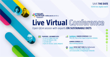 Live virtual event on sustainable diets - YINI